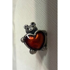KAY JEWELERS MA TEDDY BEAR HOLDING RED HEART CHARM Sterling Silver 925